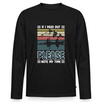 Boat Rudder Helmsman - Men's Premium Organic Long Sleeve Shirt - black - Front - Nico (187cm)