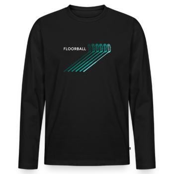 Floorball floorball « floorball bat » unihoc - T-shirt manches longues Premium bio Homme - noir - Devant - Nico (187cm)