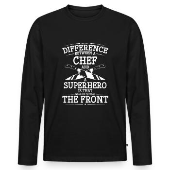 Held Retter Helfen Vorbild - Männer Premium Bio Langarmshirt - Schwarz - Vorne - Nico (187cm)