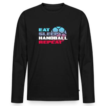 Handball Handball Player Handball-Life - Men's Premium Organic Long Sleeve Shirt - black - Front - Nico (187cm)