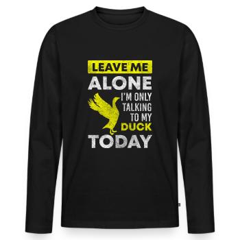 Duck Nature - Men's Premium Organic Long Sleeve Shirt - black - Front - Nico (187cm)