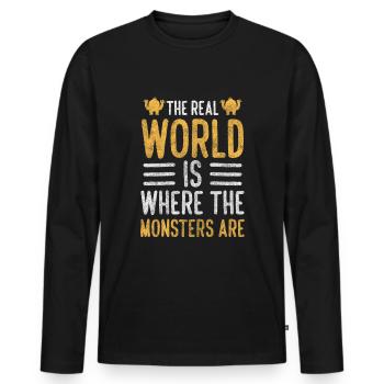 Déguisement de créature monstrueuse - T-shirt manches longues Premium bio Homme - noir - Devant - Nico (187cm)