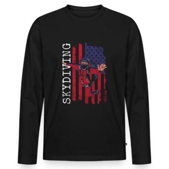 Skydiving Jumping Sport Base Jumping - Men's Premium Organic Long Sleeve Shirt - black - Front - Nico (187cm)