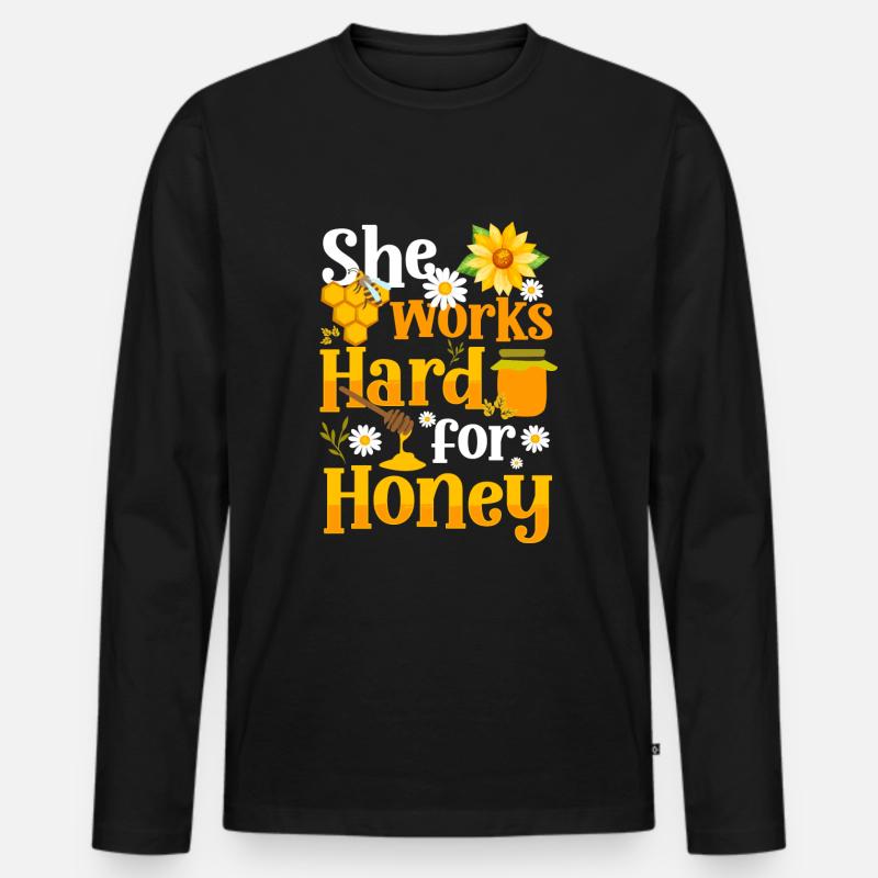 Honig Umweltschutz Züchter - Männer Premium Bio Langarmshirt - Schwarz