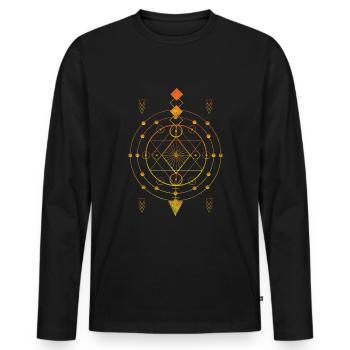 Symbol Mythologie Formen Spirituell - Männer Premium Bio Langarmshirt - Schwarz - Vorne - Nico (187cm)