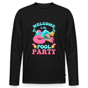 Swmming Pool Partymonster Erholung Gartenparty - Männer Premium Bio Langarmshirt - Schwarz - Vorne - Nico (187cm)