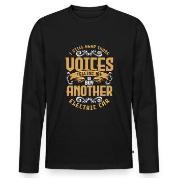 E-Auto Tesla Save the Planet Klimaschutz - Männer Premium Bio Langarmshirt - Schwarz - Vorne - Nico (187cm)