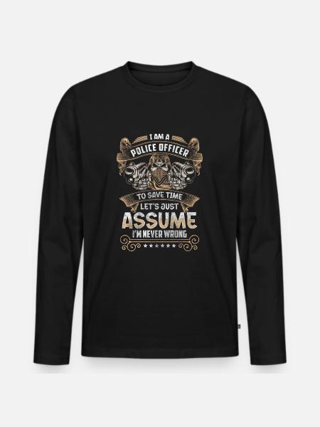 Police Law Uniform Handcuffs - Men's Premium Organic Long Sleeve Shirt - black