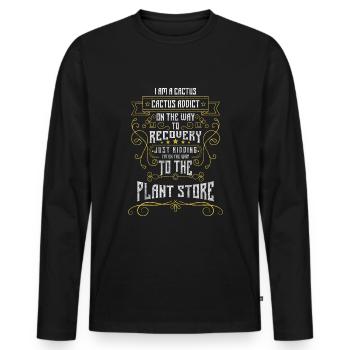 Kakteen Garten Stechen - Männer Premium Bio Langarmshirt - Schwarz - Vorne - Nico (187cm)