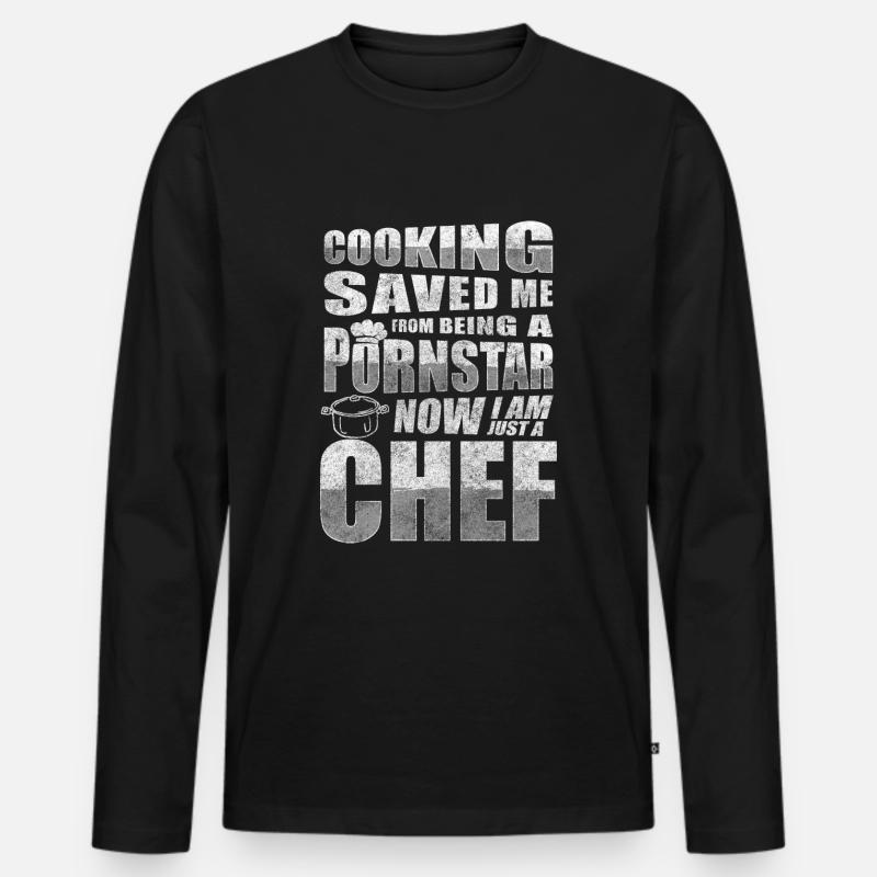 Küche Chef Restaurant Geschmack - Männer Premium Bio Langarmshirt - Schwarz