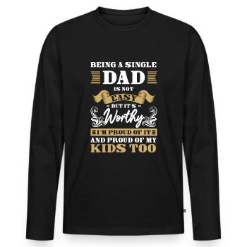 Parents Pride Solo Offspring - Men's Premium Organic Long Sleeve Shirt - black - Front - Nico (187cm)