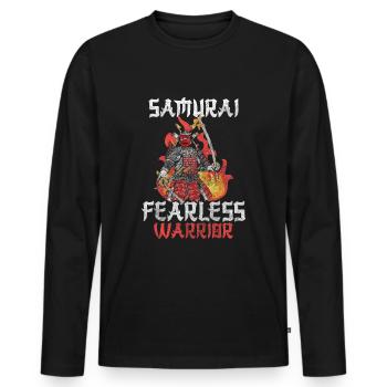 Combattant, Épée, Courage, Katana - T-shirt manches longues Premium bio Homme - noir - Devant - Nico (187cm)