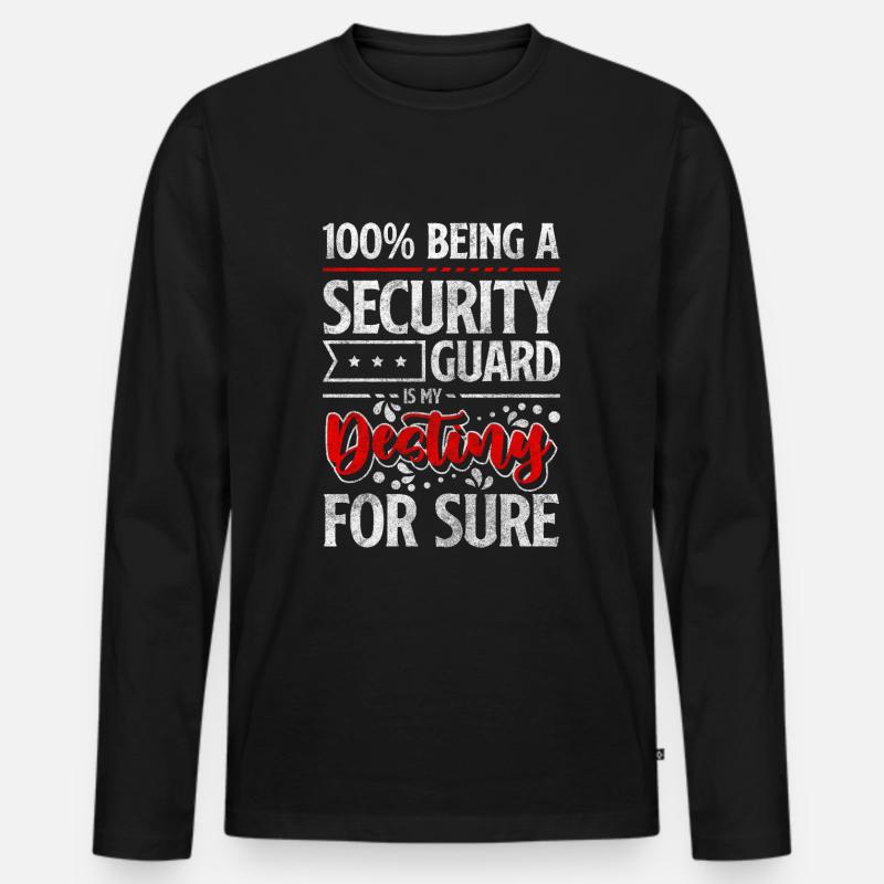 Security Beruf - Männer Premium Bio Langarmshirt - Schwarz