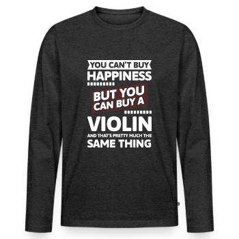 Violin player performance - Men's Premium Organic Long Sleeve Shirt - heather anthracite - Front - Nico (187cm)