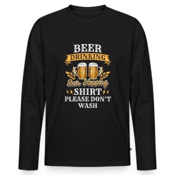 Feiern Freizeittrinker Betrunken Trinksport - Männer Premium Bio Langarmshirt - Schwarz - Vorne - Nico (187cm)