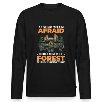 Chasseur sauvage de la forêt - T-shirt manches longues Premium bio Homme - noir - Devant - Nico (187cm)