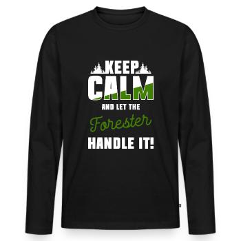 Forestier Nature Sanglier Forestier - T-shirt manches longues Premium bio Homme - noir - Devant - Nico (187cm)