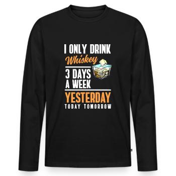 Whisky buvant des hommes délicieux - T-shirt manches longues Premium bio Homme - noir - Devant - Nico (187cm)