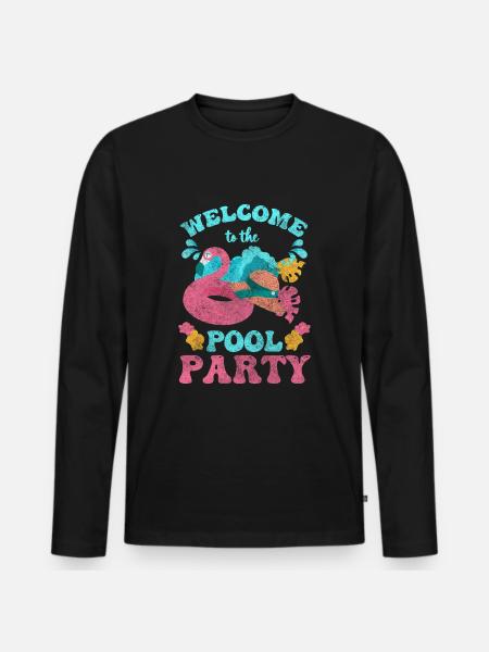 Pool Celebrations Recreation Alcohol - Men's Premium Organic Long Sleeve Shirt - black