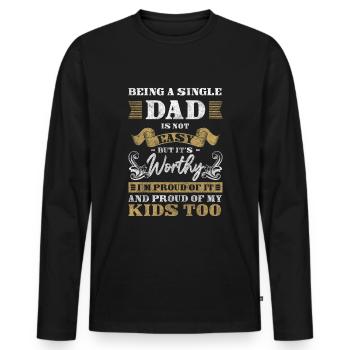 Parents Solo Sarcasm - Men's Premium Organic Long Sleeve Shirt - black - Front - Nico (187cm)