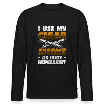 Smoking Nicotine Vapor Box - Men's Premium Organic Long Sleeve Shirt - black - Front - Nico (187cm)