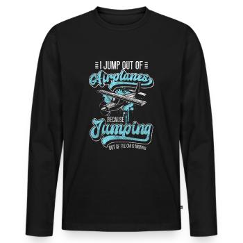 Fallschirmspringen Sprung Höhe - Männer Premium Bio Langarmshirt - Schwarz - Vorne - Nico (187cm)