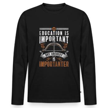 Sagittaire Hobby Cibles Flèches - T-shirt manches longues Premium bio Homme - noir - Devant - Nico (187cm)