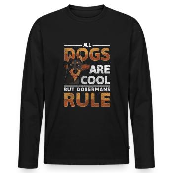 Chien de garde Service de protection des chiens d’assistance - T-shirt manches longues Premium bio Homme - noir - Devant - Nico (187cm)