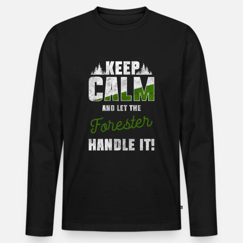 Förster Forst Jagd - Männer Premium Bio Langarmshirt - Schwarz