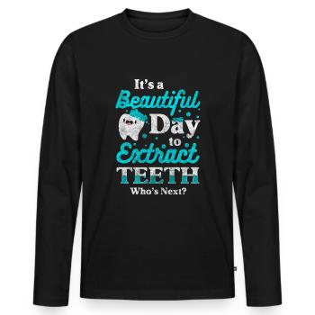 Dentist Dental Medicine Toothpaste - Men's Premium Organic Long Sleeve Shirt - black - Front - Nico (187cm)