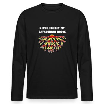 Cataluña Catalan Catalan Racines Catalogne Espagne - T-shirt manches longues Premium bio Homme - noir - Devant - Nico (187cm)