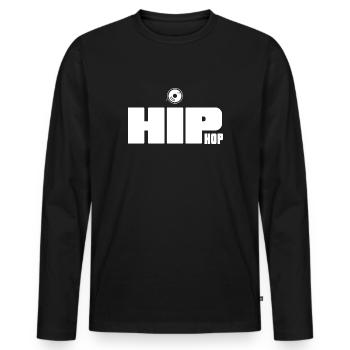 HipHop MC Ghetto Battle Rap Hiphop Label - T-shirt manches longues Premium bio Homme - noir - Devant - Nico (187cm)