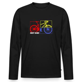 Bike Bike Road Bike Chaîne de vélo « bike mosaik » - T-shirt manches longues Premium bio Homme - noir - Devant - Nico (187cm)