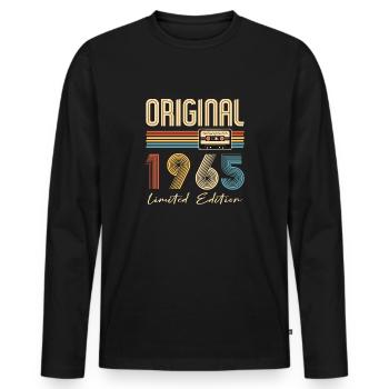60. Geburtstag Original 1965 60 Jahre altes Geschenk - Männer Premium Bio Langarmshirt - Schwarz - Vorne - Nico (187cm)