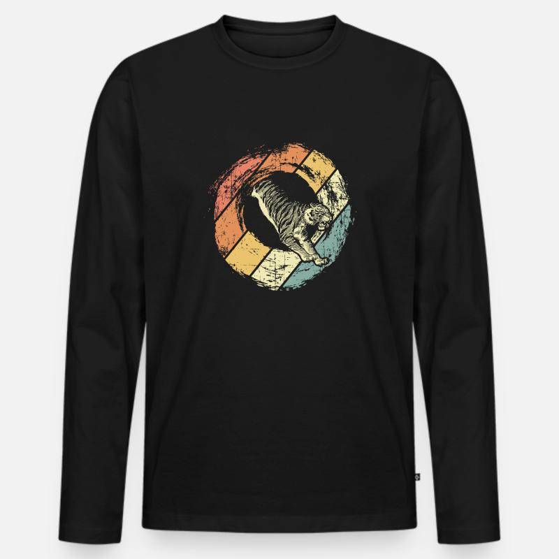 Tiger - Männer Premium Bio Langarmshirt - Schwarz