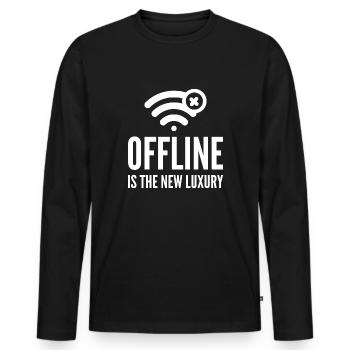 Offline New Luxury Social Media Influencer Geschen - T-shirt manches longues Premium bio Homme - noir - Devant - Nico (187cm)