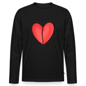 Gebrochenes Herz - Männer Premium Bio Langarmshirt - Schwarz - Vorne - Nico (187cm)