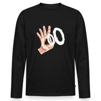 Vaping Hand Nicotine Dependent Gift - Men's Premium Organic Long Sleeve Shirt - black - Front - Nico (187cm)