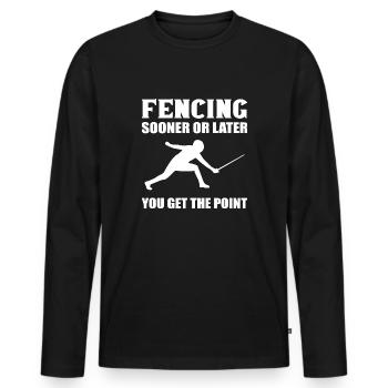 Sooner or later fencing gift - Men's Premium Organic Long Sleeve Shirt - black - Front - Nico (187cm)