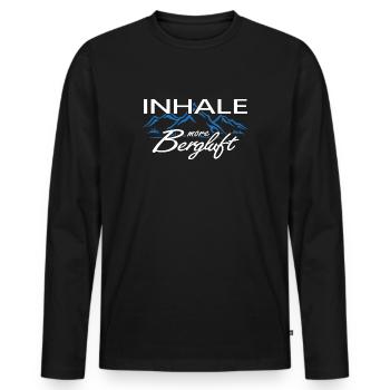 Mountain air alpine servus mountaineer alpinist - Men's Premium Organic Long Sleeve Shirt - black - Front - Nico (187cm)