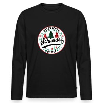 Schneider Weihnachtsgeschenk Schneiderei Weihnacht - Männer Premium Bio Langarmshirt - Schwarz - Vorne - Nico (187cm)