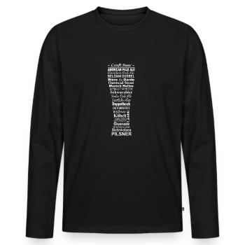 Bière, bière artisanale - T-shirt manches longues Premium bio Homme - noir - Devant - Nico (187cm)