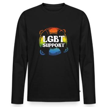 LGBT - Men's Premium Organic Long Sleeve Shirt - black - Front - Nico (187cm)