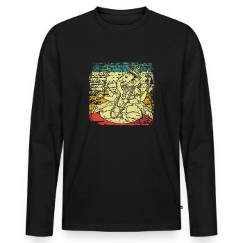 Inde Hindouisme Ganesha - T-shirt manches longues Premium bio Homme - noir - Devant - Nico (187cm)