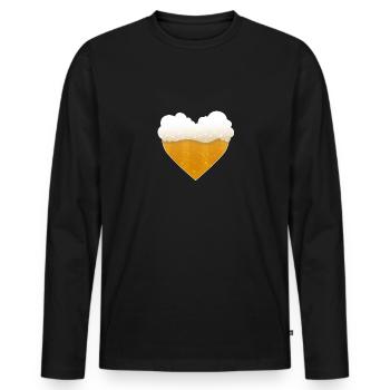 Bierherz Biertrinker Männer Bier Party Geschenk - Männer Premium Bio Langarmshirt - Schwarz - Vorne - Nico (187cm)