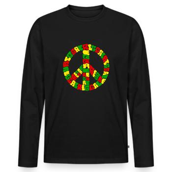 Reggae - Men's Premium Organic Long Sleeve Shirt - black - Front - Nico (187cm)