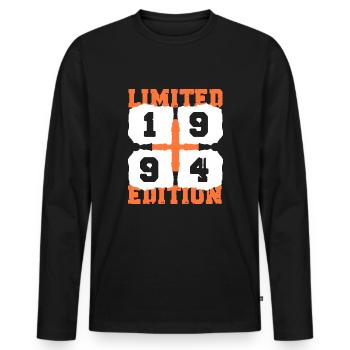 1994 Birthday 28 Years Limited Edition - Men's Premium Organic Long Sleeve Shirt - black - Front - Nico (187cm)