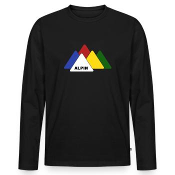 Randonnée en montagne Alpine Népal Sommets de l’Himalaya - T-shirt manches longues Premium bio Homme - noir - Devant - Nico (187cm)