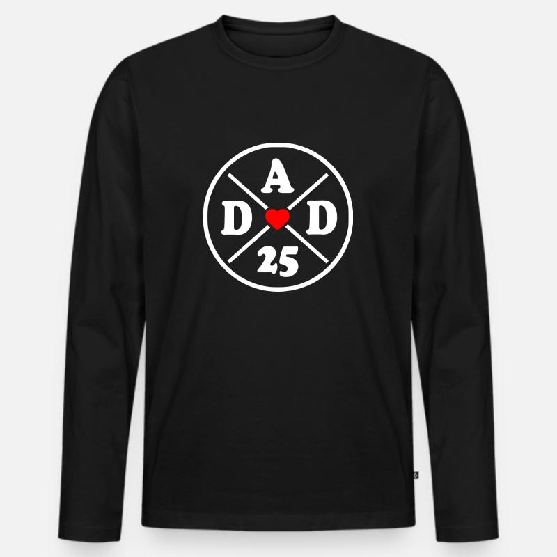 Dad 2025 - Männer Premium Bio Langarmshirt - Schwarz