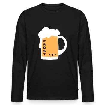Prost Bier Alkohol Krug - Männer Premium Bio Langarmshirt - Schwarz - Vorne - Nico (187cm)